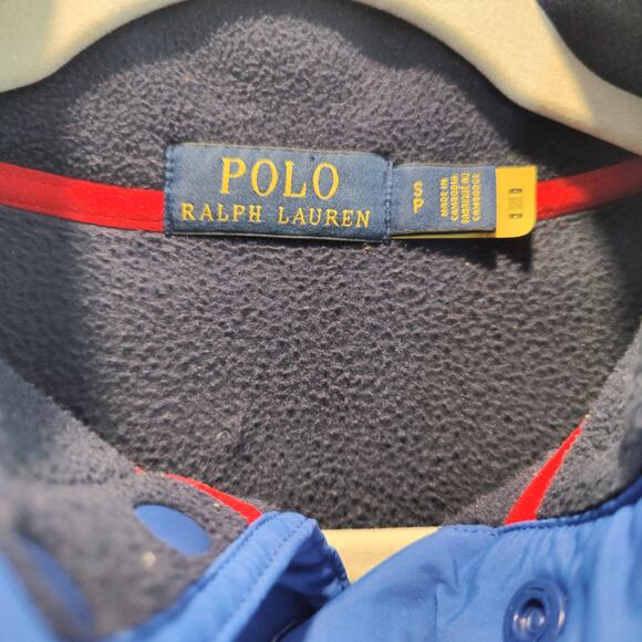 Polo Ralph Lauren Mens Sz S Navy Blue Fleece 1/4 Snap Pullover Jacket Colorblock - Picture 3 of 6
